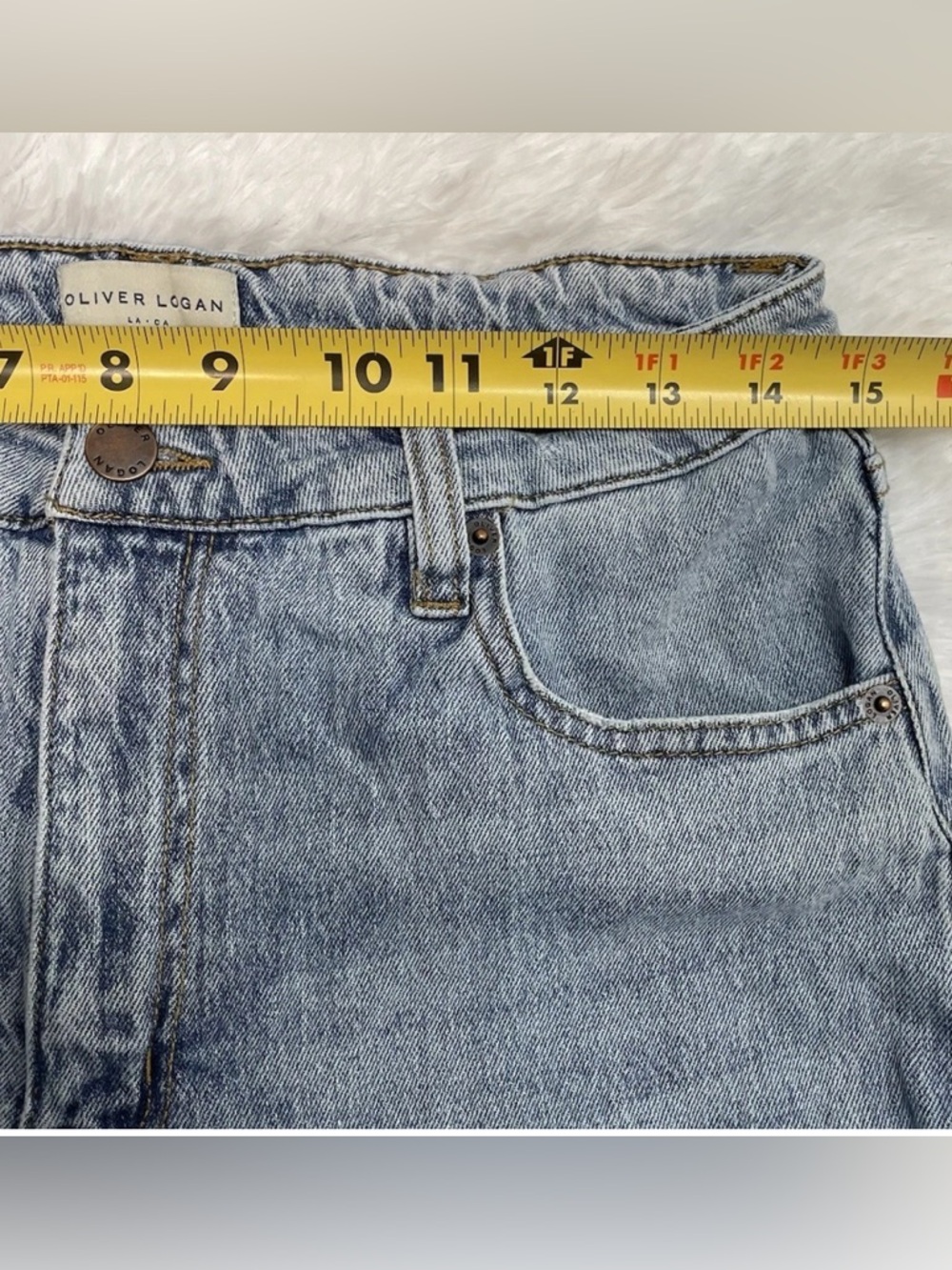 Oliver Logan Aberdeen Wide Leg Crop Jeans Womens Size 30 Blue High Rise Raw Hem - Picture 14 of 14